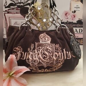 Juicy Couture Brown & Pink Hobo Handbag! *Vintage*